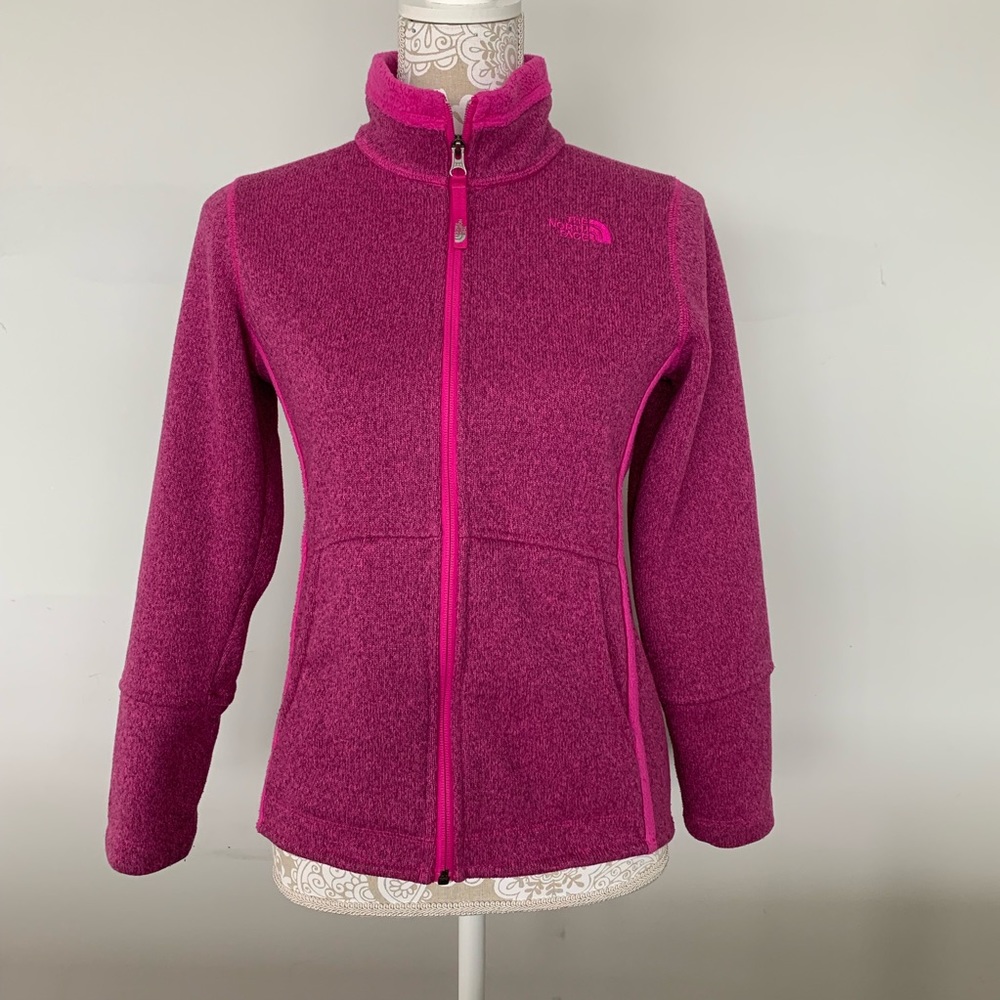 The North Face Banderitas Sweater Fleece Full Zip Pink Youth Jacket